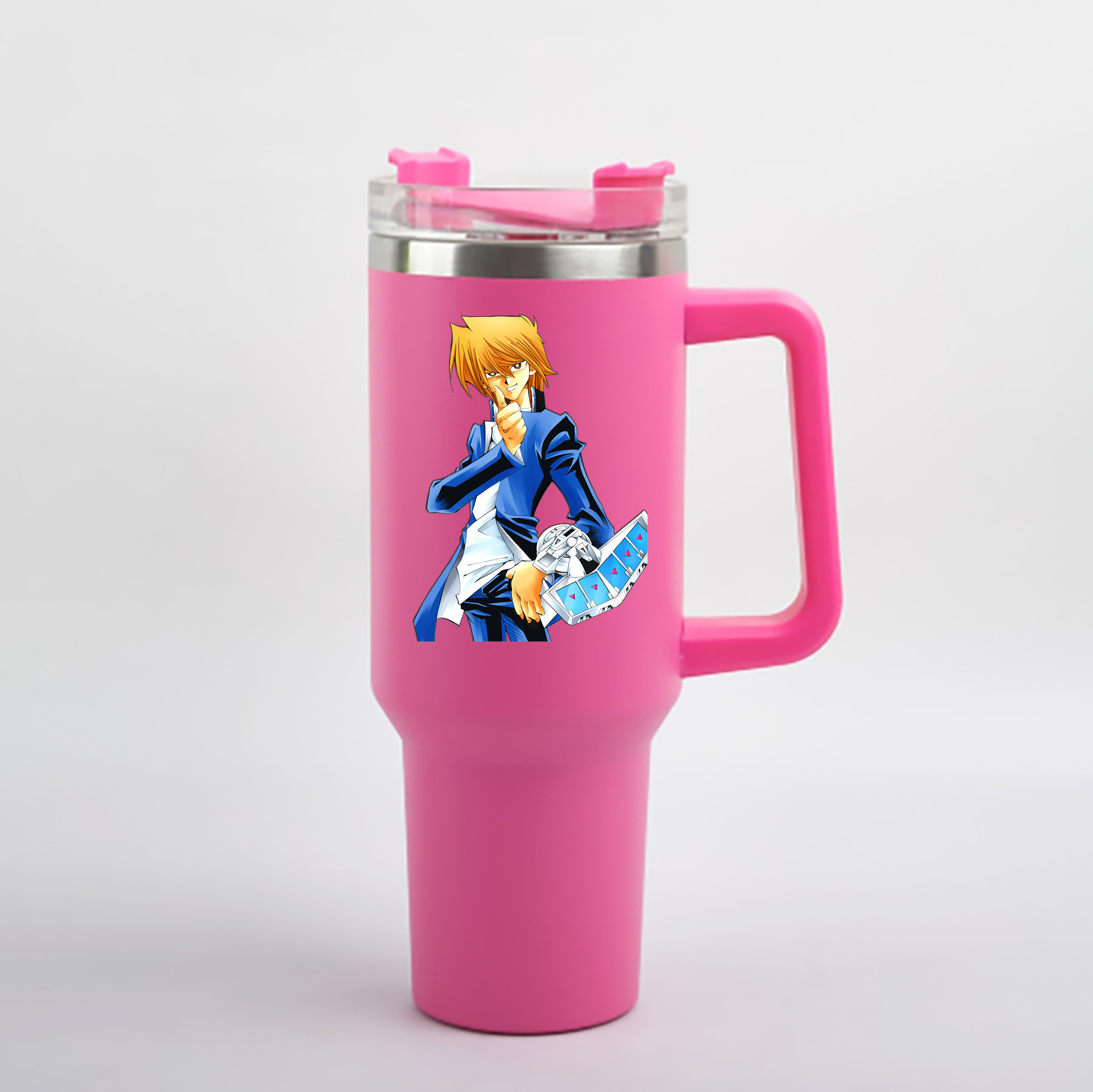 （画像用） 遊☆戯☆王 Yu-Gi-Oh! 1200mL車用タンブラー - クリスタルステッカー（プラスチックストロー付き）